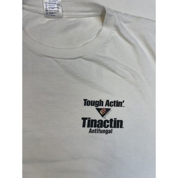 VINTAGE Tinactin Antifungal Promo Graphic 1999 T-shirt Men XL White 90s - Picture 5 of 11